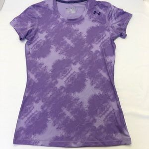 Under Armour purple fitted heat gear XS tee